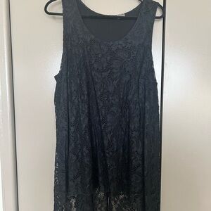 Black Lace Sleeveless Women's Top